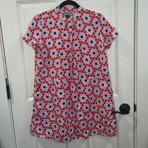 Dusen Dusen Oversized Short Sleeve Tee Dress Geometric Print Size P Small